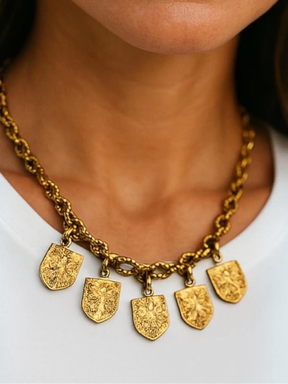 MONET Necklace Hieroglyphic Charms Chunky